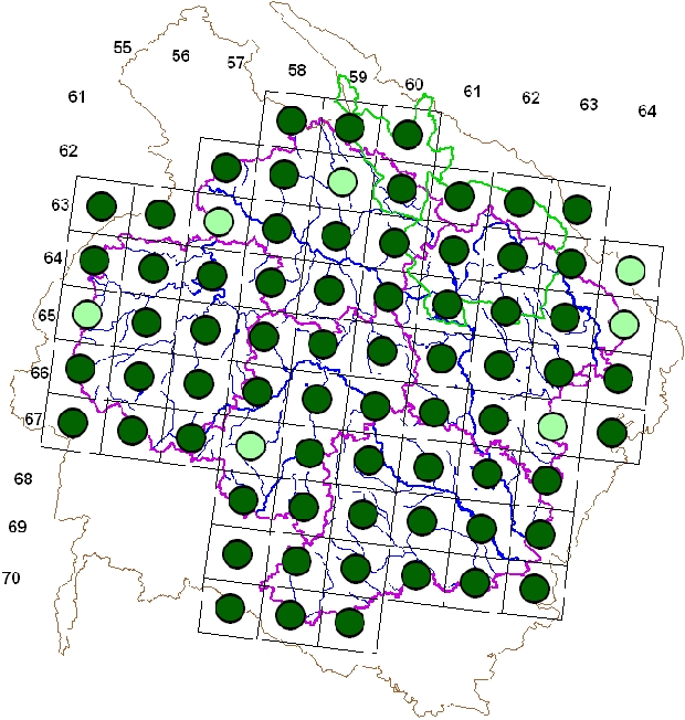 Mapa výskytu - rorýs obecný - Apus apus