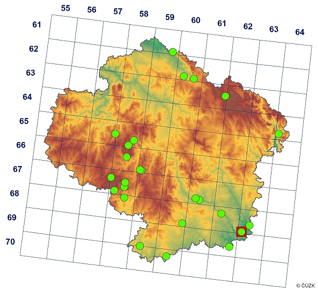 Mapa výskytu - drobnoženka trojkýlná - Dissorhina ornata