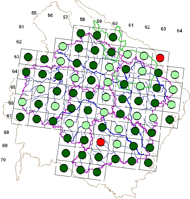 Mapa výskytu - mlynařík dlouhoocasý - Aegithalos caudatus