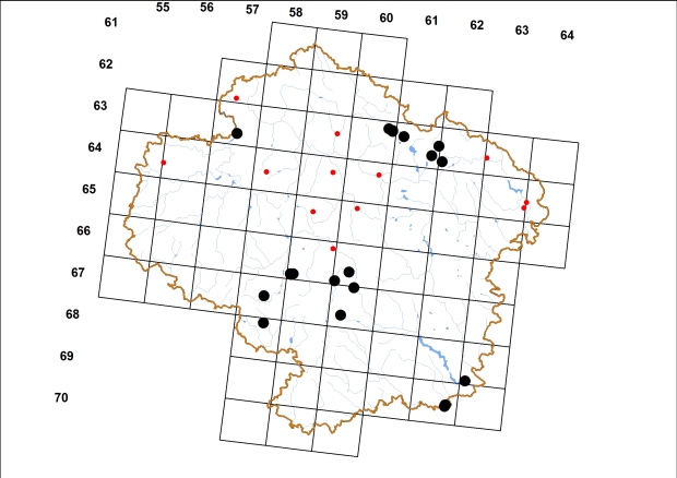Mapa výskytu - sítovka čistá - Aegopinella pura