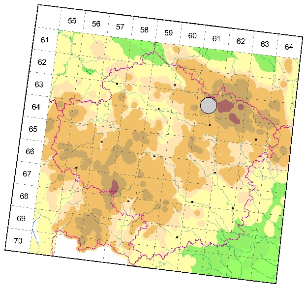 Mapa výskytu - plachetnatka borůvková - Agnyphantes expunctus