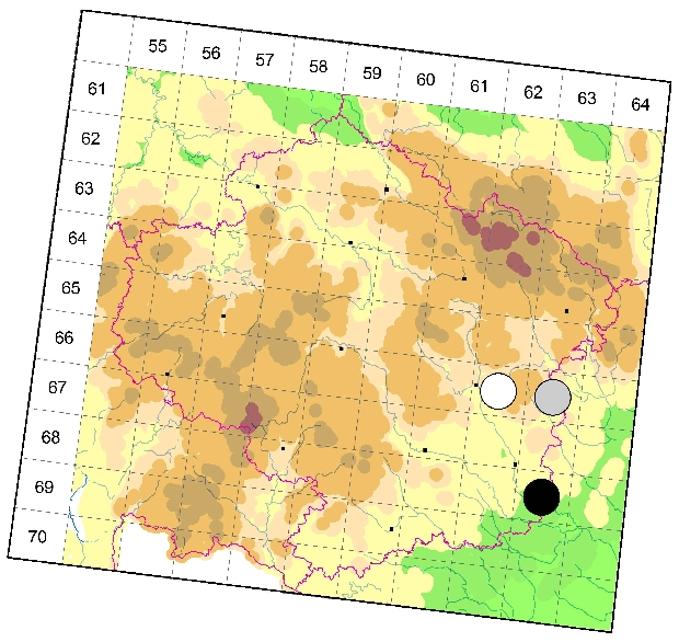Mapa výskytu - slíďák bradavčitý - Alopecosa solitaria