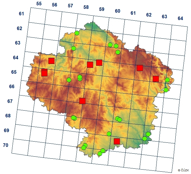 Mapa výskytu - žížala temná - Aporrectodea caliginosa