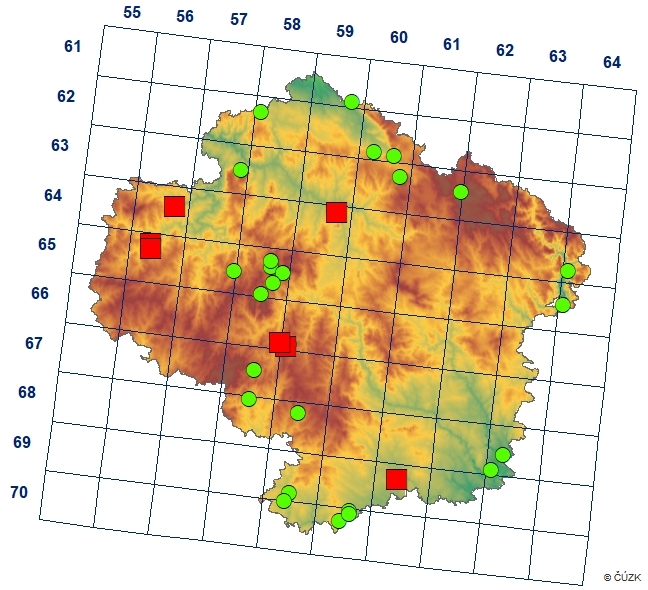 Mapa výskytu - žížala růžová - Aporrectodea rosea