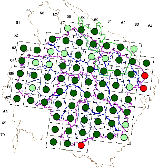 Mapa výskytu - polák chocholačka - Aythya fuligula