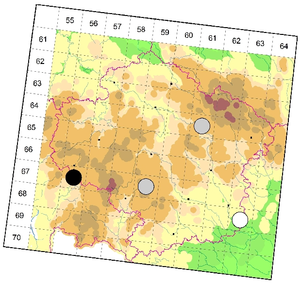 Mapa výskytu - plachetnatka rybniční - Bathyphantes setiger