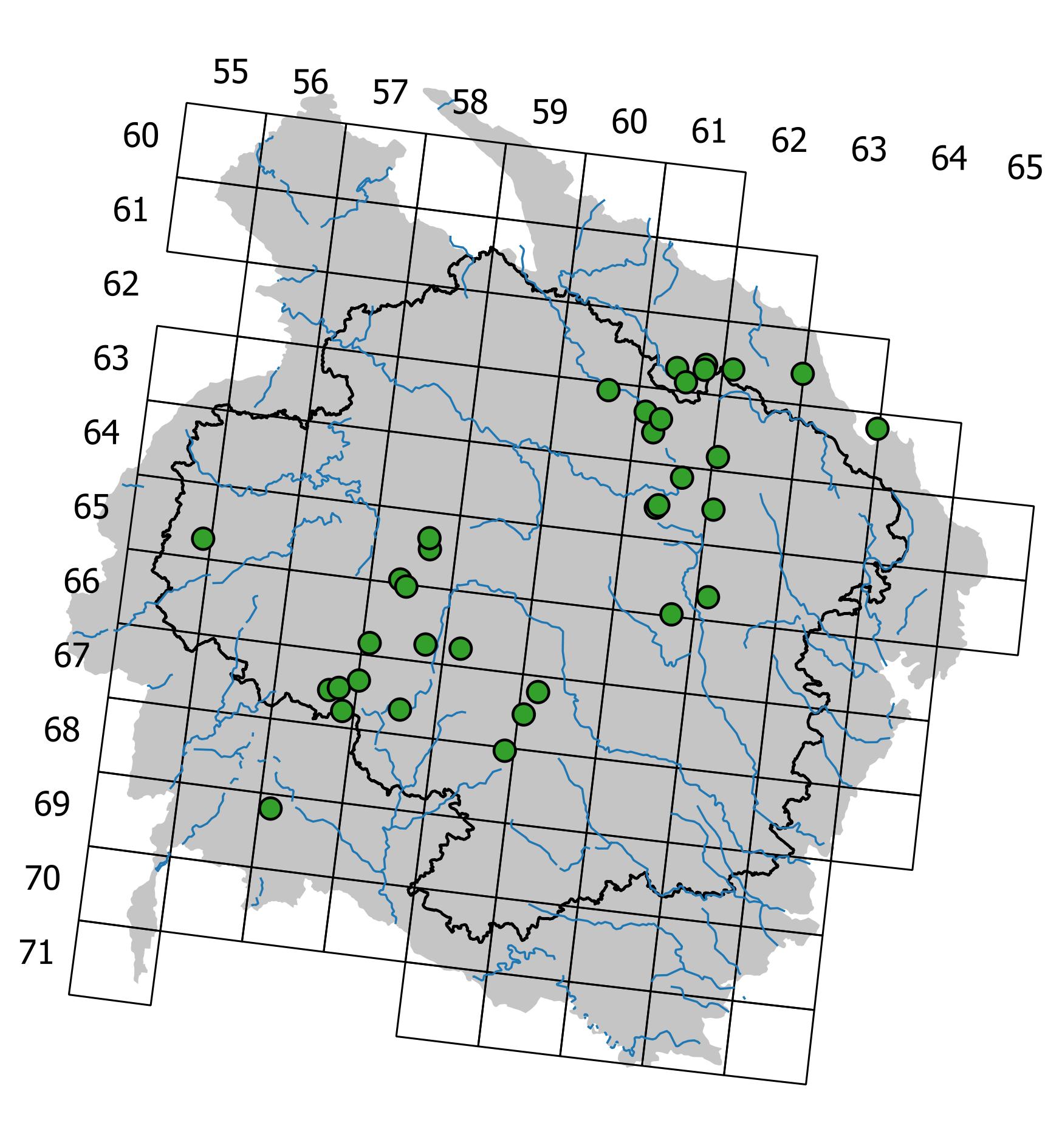 Mapa výskytu - baňatka Mildeova - Brachythecium mildeanum