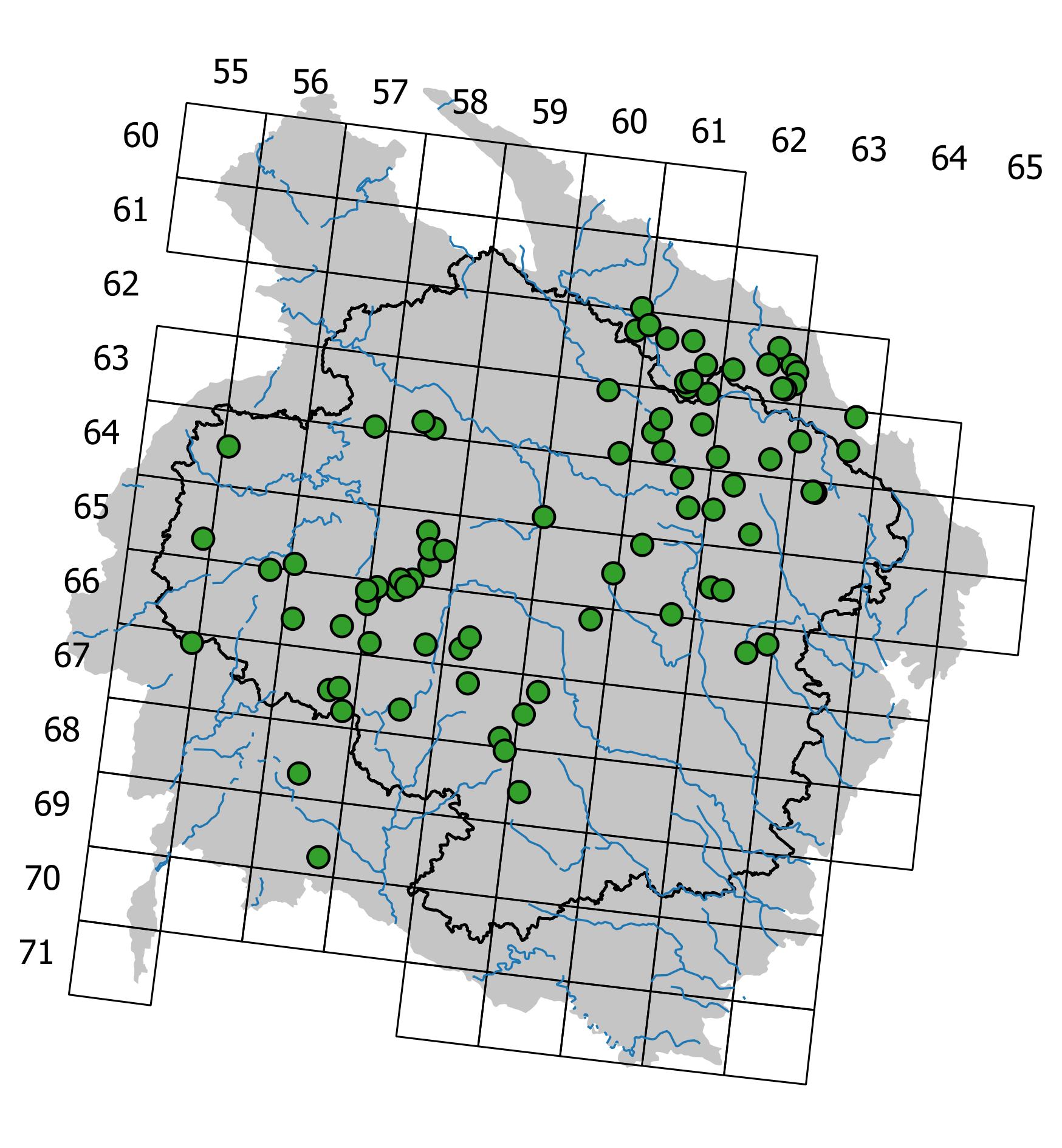 Mapa výskytu - jílovka luční - Breidleria pratensis