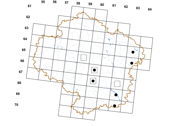 Mapa výskytu - praménka rakouská - Bythinella austriaca