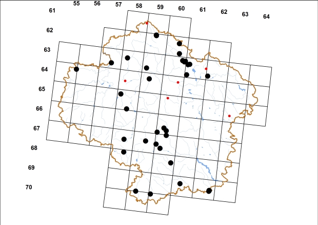 Mapa výskytu - síměnka trojzubá - Carychium tridentatum