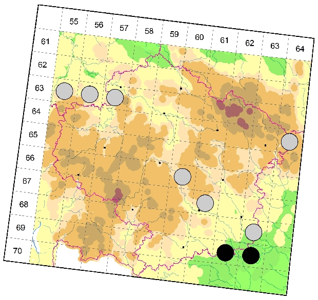 Mapa výskytu - plachetnatka suchomilná - Centromerus incilium