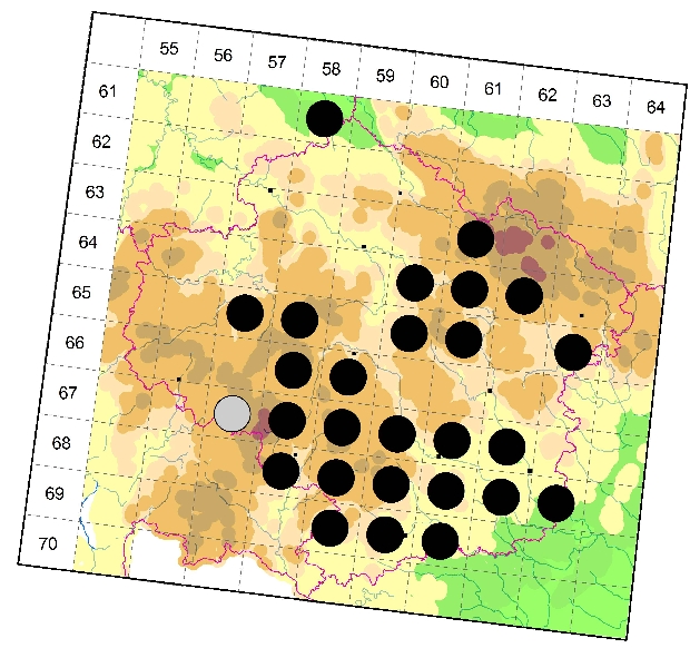Mapa výskytu - šídlatka velká - Chalcolestes viridis