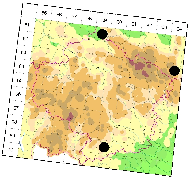 Mapa výskytu - zápředník korový - Clubiona corticalis