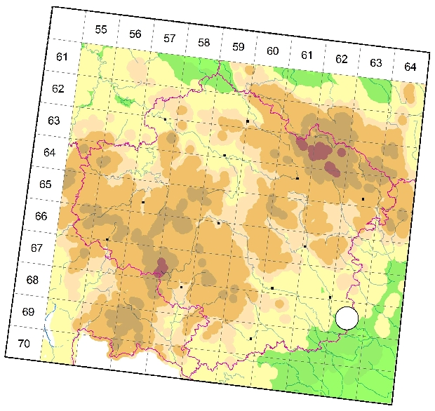 Mapa výskytu - zápředník skalní - Clubiona saxatilis