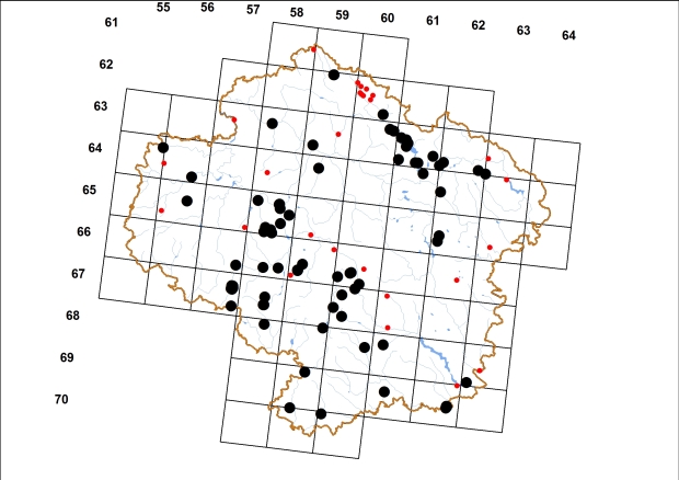 Mapa výskytu - oblovka lesklá - Cochlicopa lubrica