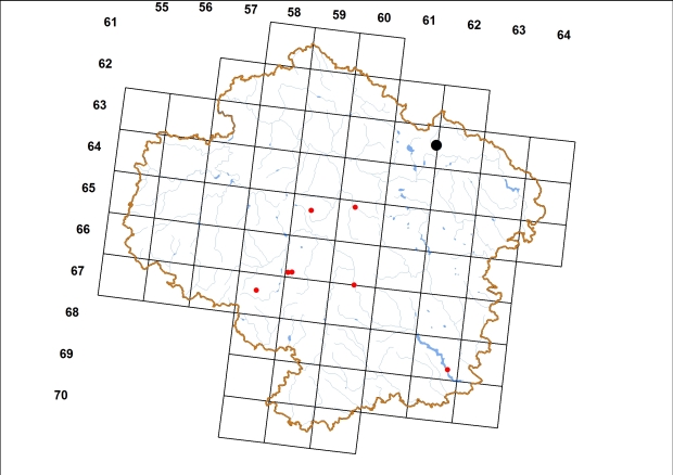 Mapa výskytu - vřetenovka rovnoústá - Cochlodina orthostoma