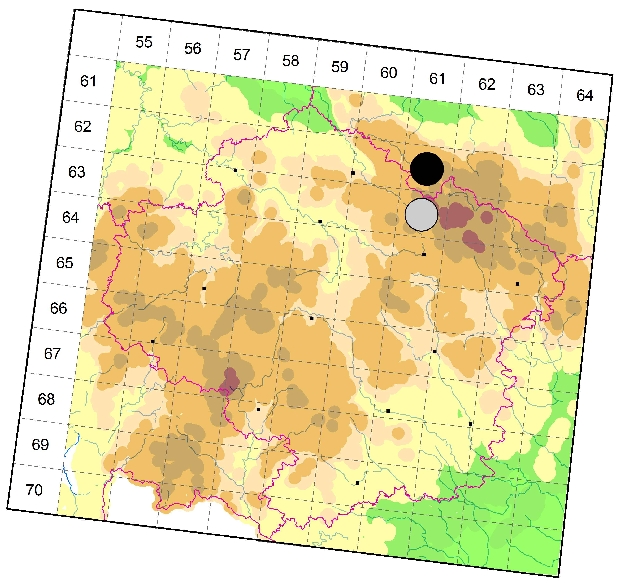Mapa výskytu - punčoškář horský - Coelotes atropos