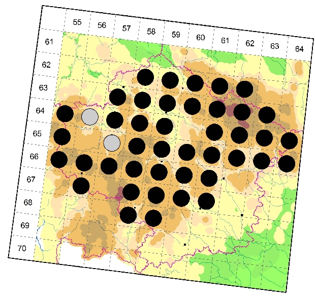 Mapa výskytu - páskovec kroužkovaný - Cordulegaster boltoni