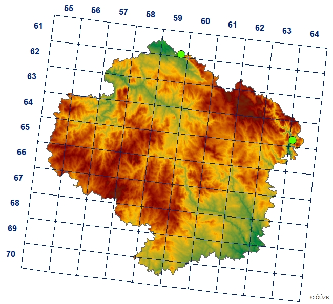 Mapa výskytu - hřebenka hřebenitá - Ctenobelba pectinigera