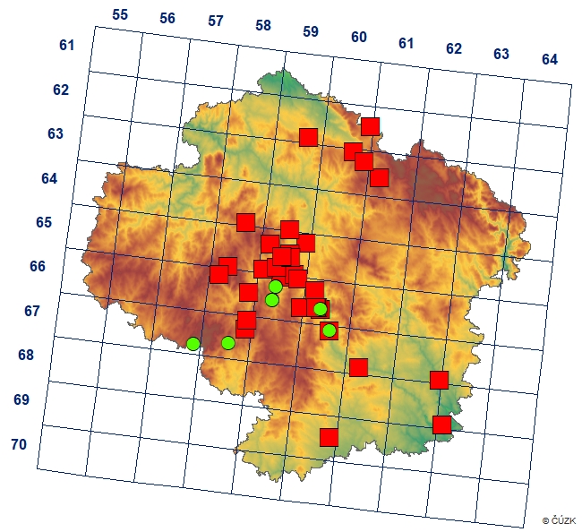 Mapa výskytu - modrásek lesní - Cyaniris semiargus