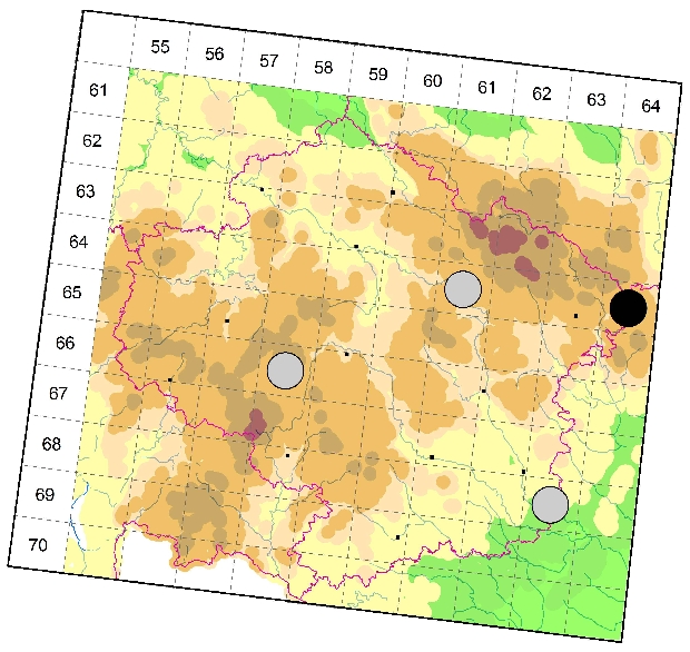 Mapa výskytu - snovačka kalhotkatá - Dipoena braccata