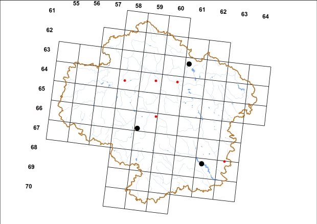 Mapa výskytu - vrásenka orlojovitá - Discus perspectivus