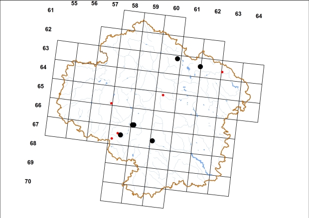 Mapa výskytu - vrásenka pomezní - Discus ruderatus