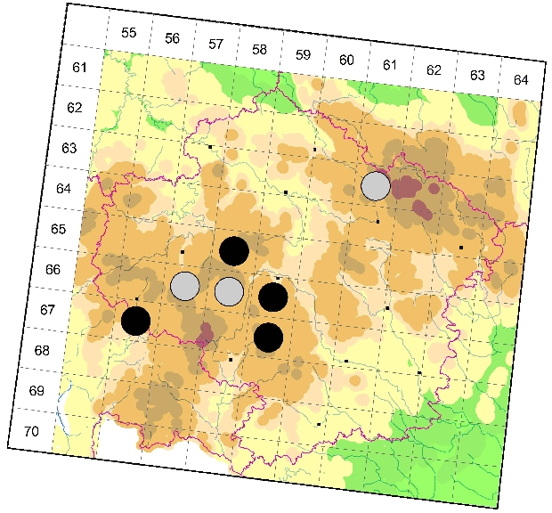 Mapa výskytu - lovčík vodní - Dolomedes fimbriatus