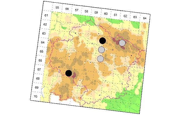 Mapa výskytu - rákosníček - Donacia obscura