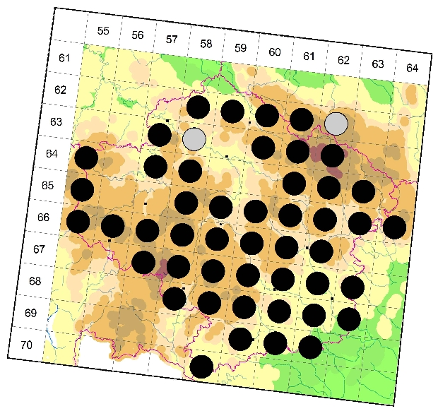 Mapa výskytu - šidélko kroužkované - Enallagma cyathigerum