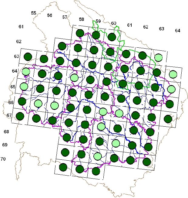 Mapa výskytu - červenka obecná - Erithacus rubecula