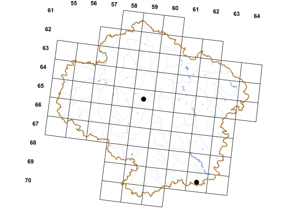 Mapa výskytu - člunka pravohrotá - Ferrissia fragilis