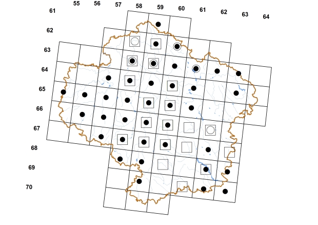 Mapa výskytu - bahnatka malá - Galba truncatula
