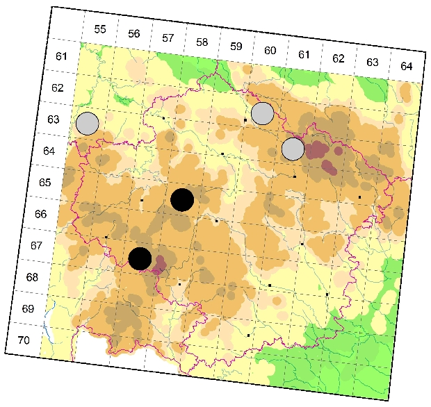 Mapa výskytu - skálovka mokřadní - Gnaphosa nigerrima