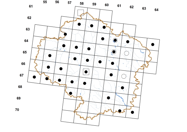 Mapa výskytu - kružník žebernatý - Gyraulus crista