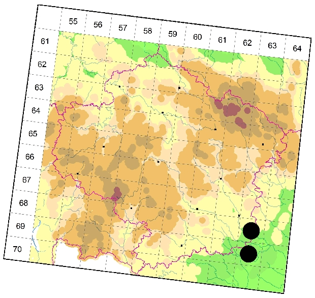 Mapa výskytu - skálovka drobná - Haplodrassus minor
