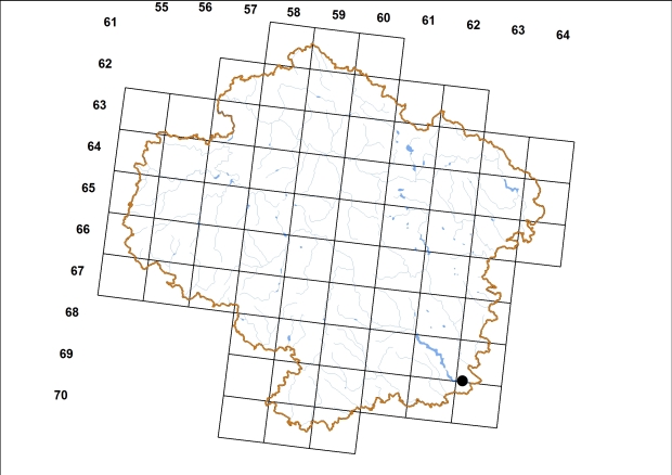 Mapa výskytu - hlemýžď pruhovaný - Helix thessalica
