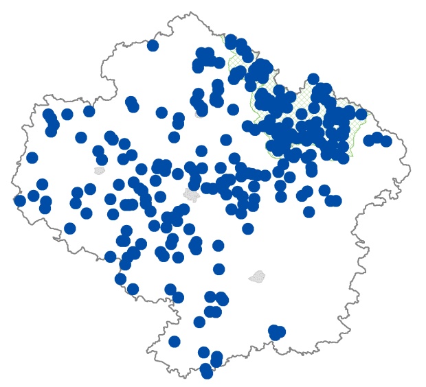 Mapa výskytu - čolek horský - Ichthyosaura alpestris