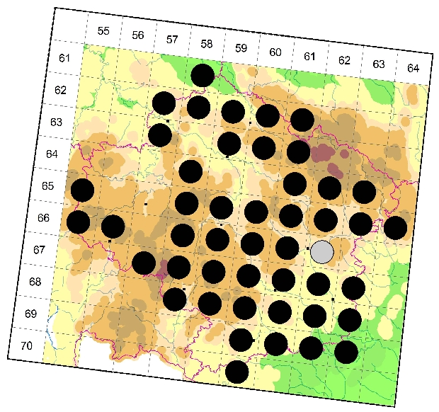 Mapa výskytu - šidélko větší - Ischnura elegans