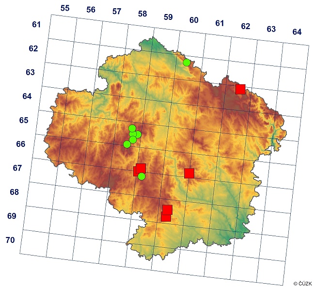Mapa výskytu - klepítník členěný - Ischyropsalis hellwigi