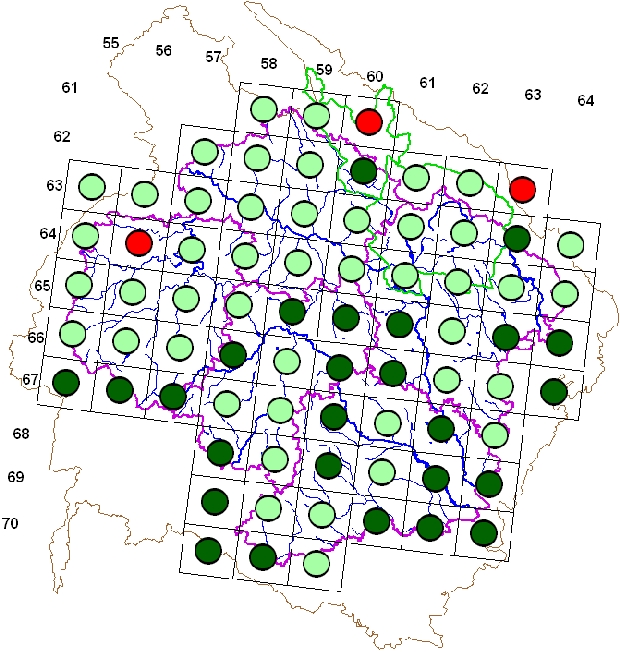 Mapa výskytu - krutihlav obecný - Jynx torquilla