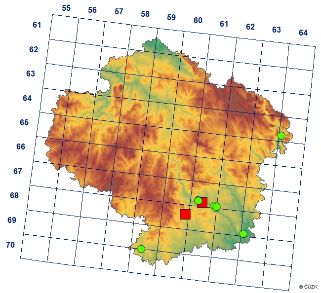 Mapa výskytu - oblanka šedomodrá - Kryphioiulus occultus