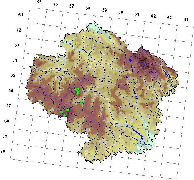 Mapa výskytu - ryzec smrkový - Lactarius deterrimus