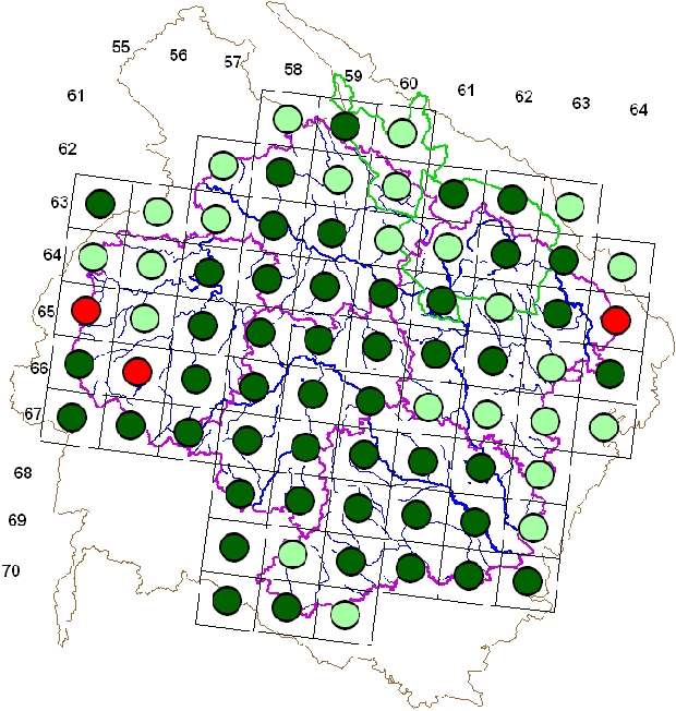 Mapa výskytu - ťuhýk šedý - Lanius excubitor