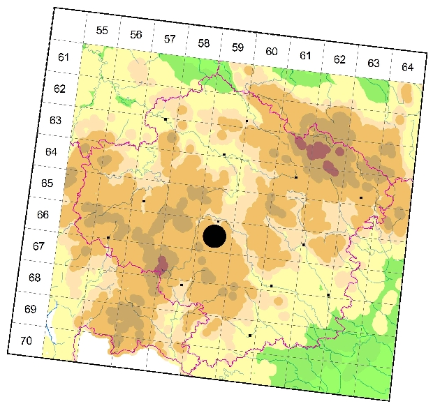 Mapa výskytu - šídlatka velkoskvrnná - Lestes macrostigma