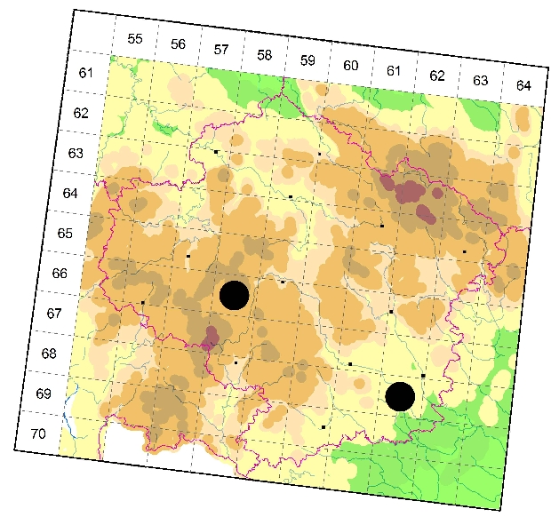 Mapa výskytu - vážka plavá - Libellula fulva