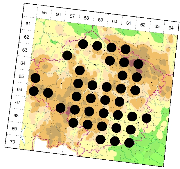 Mapa výskytu - vážka čtyřskvrnná - Libellula quadrimaculata
