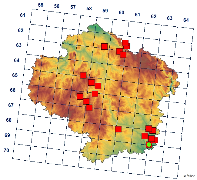 Mapa výskytu - bělopásek topolový - Limenitis populi