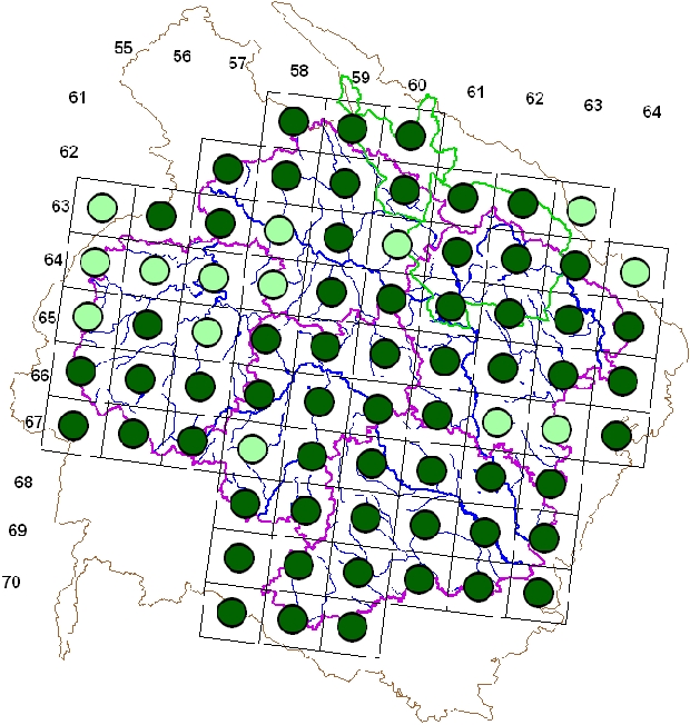 Mapa výskytu - konopka obecná - Linaria cannabina