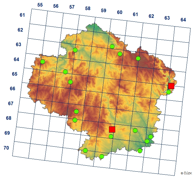 Mapa výskytu - stonožka škvorová - Lithobius forficatus